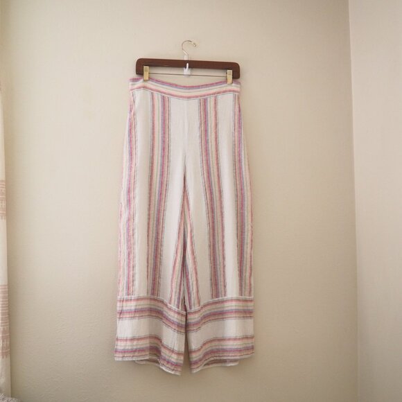 Amanda Uprichard MATCHING 2 Piece Ravine Positano Stripe Wrap Top & Pant sz L - Picture 4 of 13